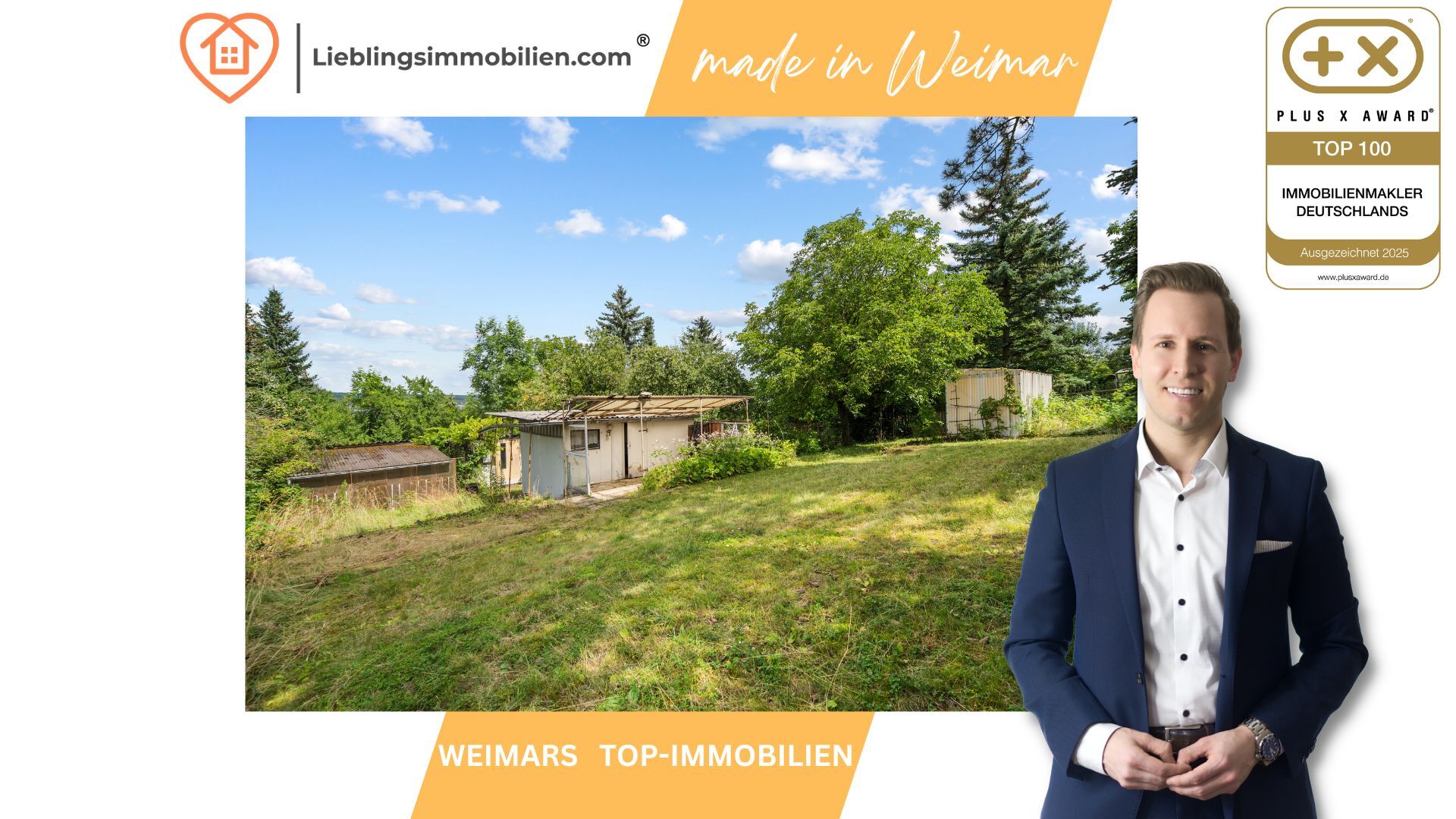 Provisionsfrei:  Eigentums-Garten-Grundstück mit Bungalow & Apfelbäumen